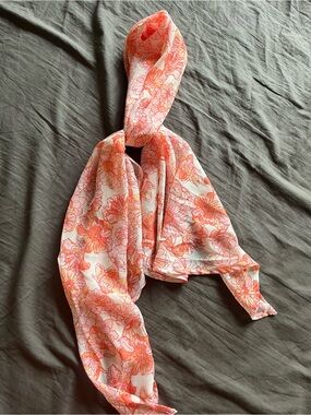 Shade and Shore Pink Floral Pink Lightweight Scarf